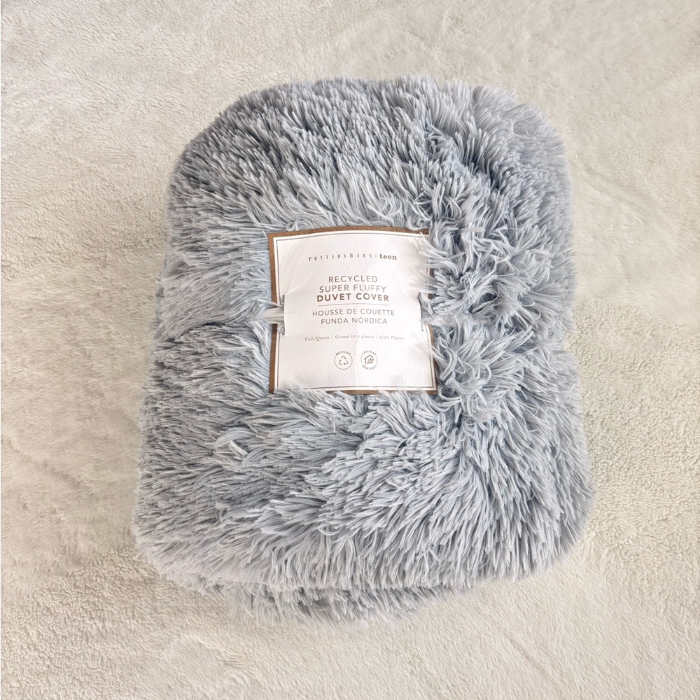 Pottery Barn Recycled Super Fluffy Duvet Cover - Light Grey